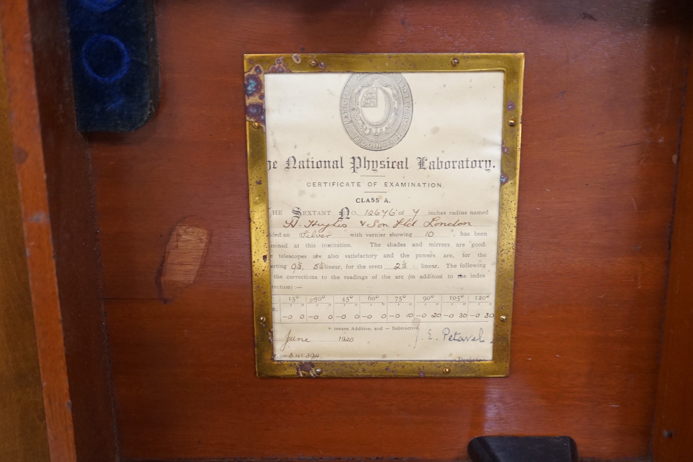 A 20th century cased naval sextant